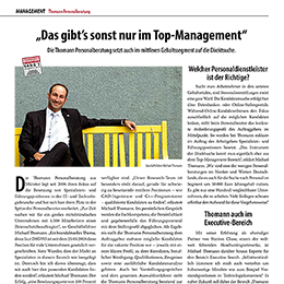 Artikel über die Thomann Personalberatung im Regio Manager 05/2018.